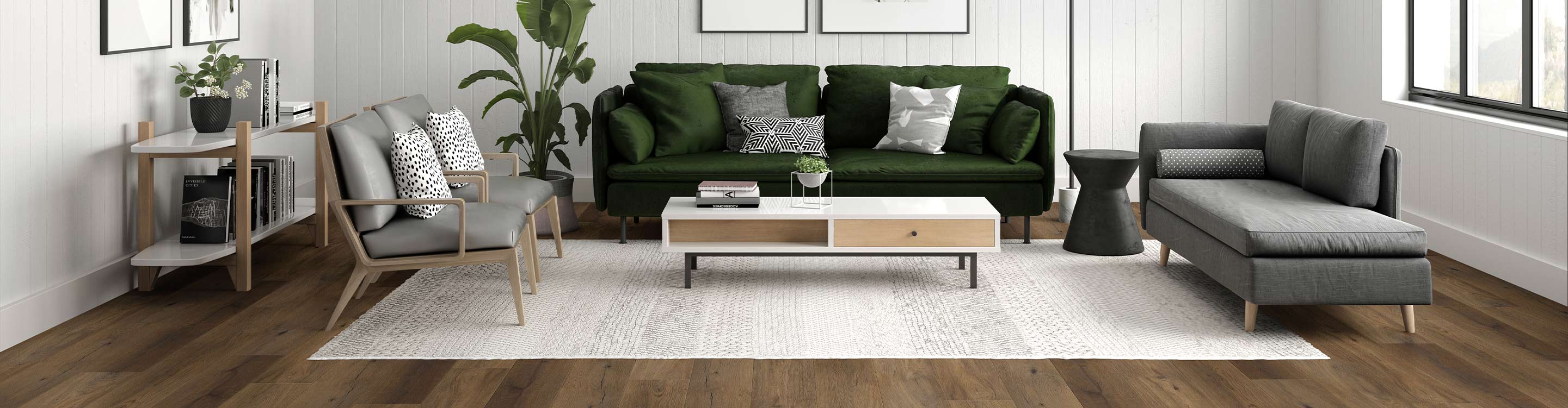 living room luxury vinyl with area rug